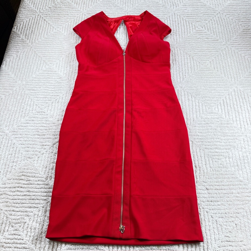 Cartise Bodycon Dress Women's 8 Red Bandage Cocktail Party Y2K VTG Evening Glam